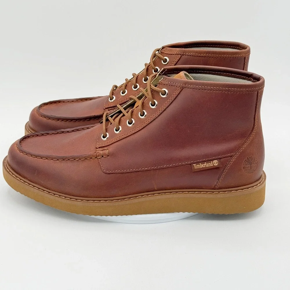 Timberland Newmarket Mid Chukka Boot Size 8.5 Mens Brown Leather - NEW no box